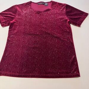 Elegant Velvet Red Top